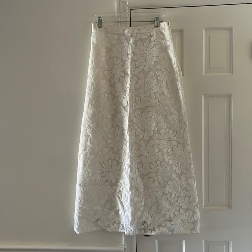 Anne Fontaine white floral maxi skirt, Size 42